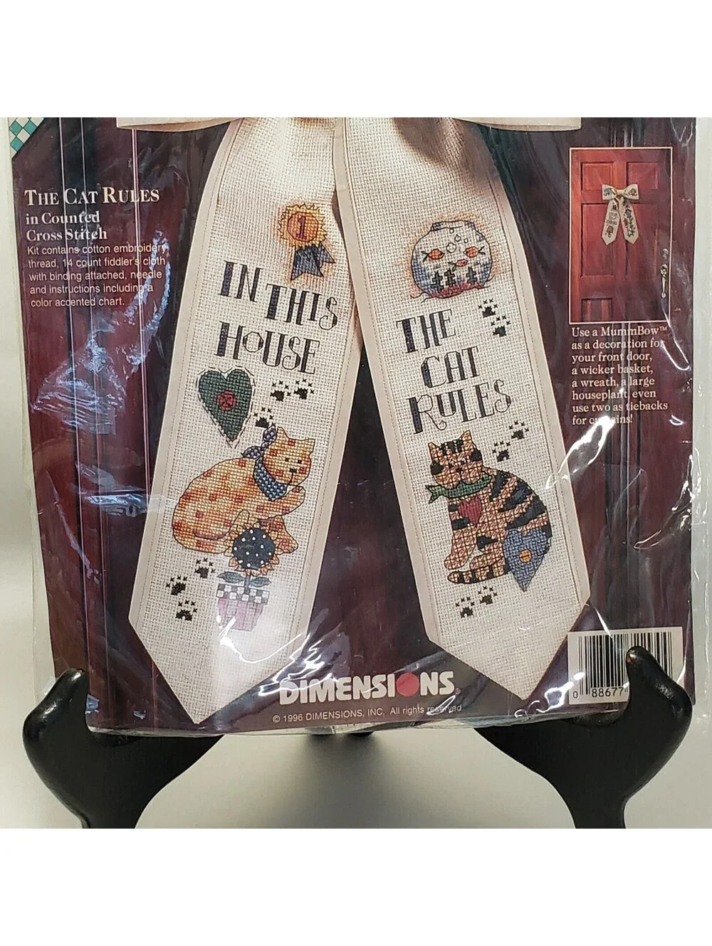 Dimensions Cross Stitch Kit Debbie Mumm Front Door Bow Cats 72294 NEW